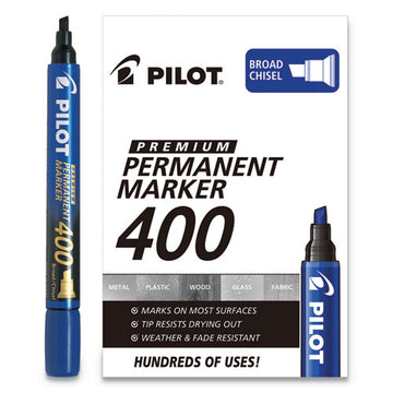Pilot® Premium 400 Permanent Marker, Broad Chisel Tip, Blue, Dozen freeshipping - TVN Wholesale